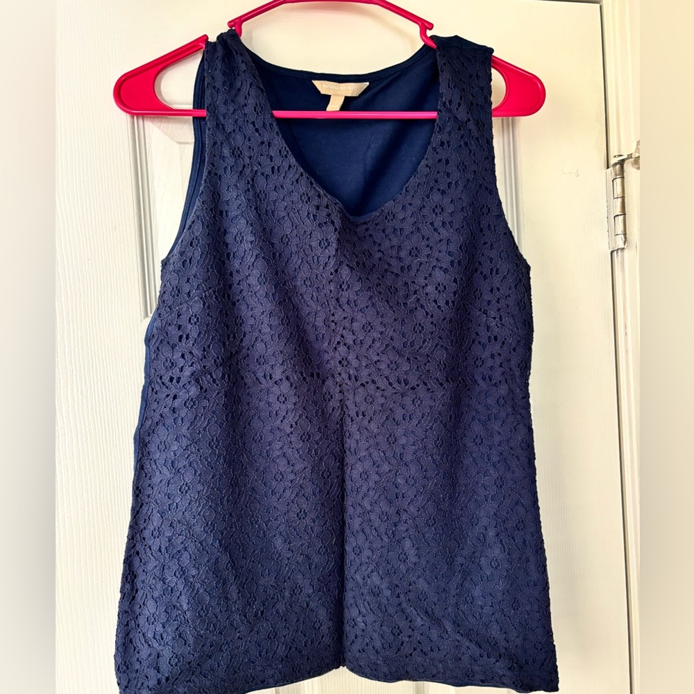 Banana Republic Deep Blue Lace Tank Top